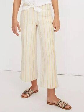 Madewell Emmett Wide-Leg Crop Pants in Stripe